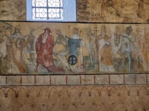 Visiter l'Eure-et-Loir : peinture murale de l'église de Meslay-le-Grenet